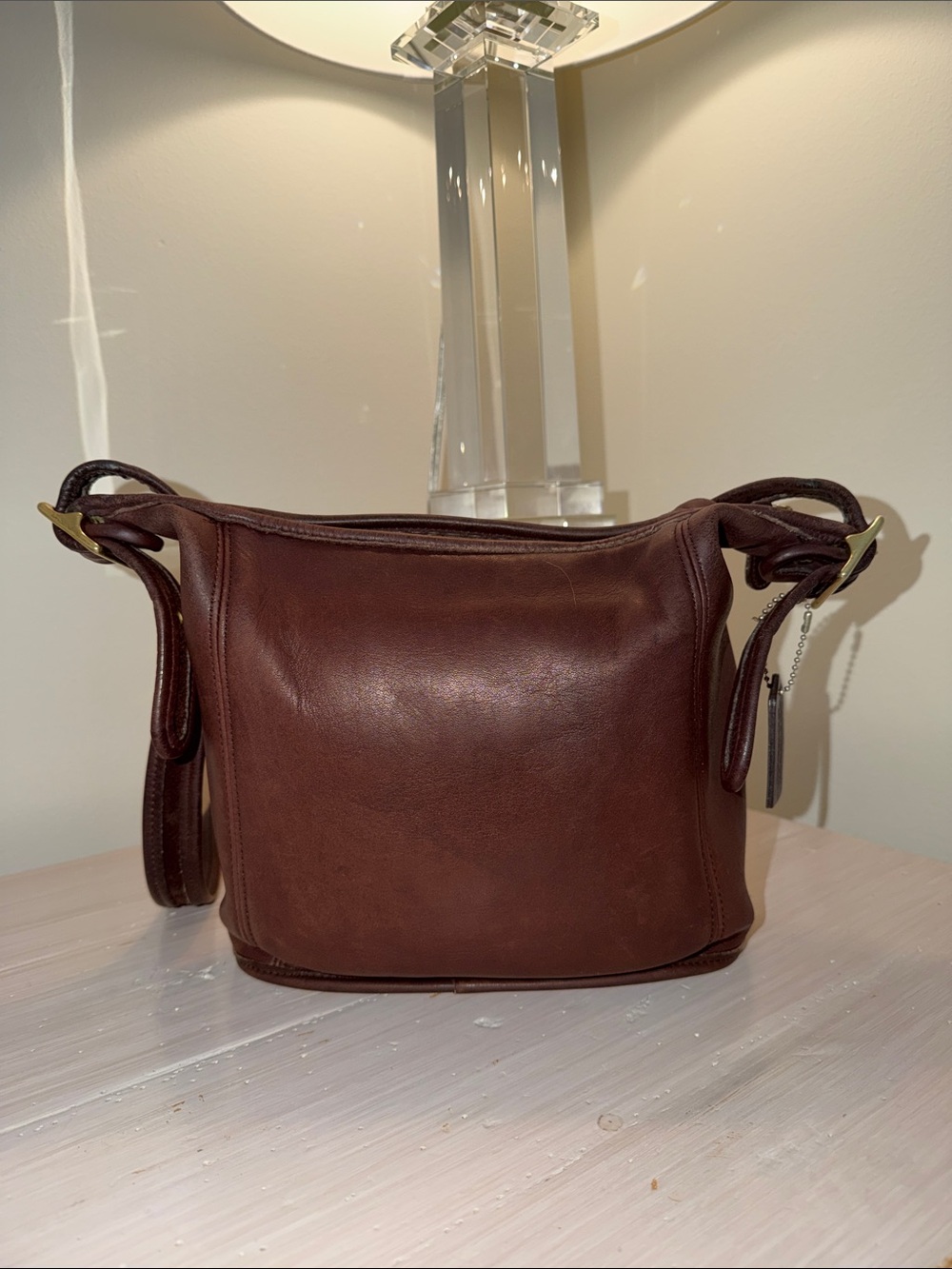 Vintage Coach Brown Leather Crossbody Hobo Bag— great condition!